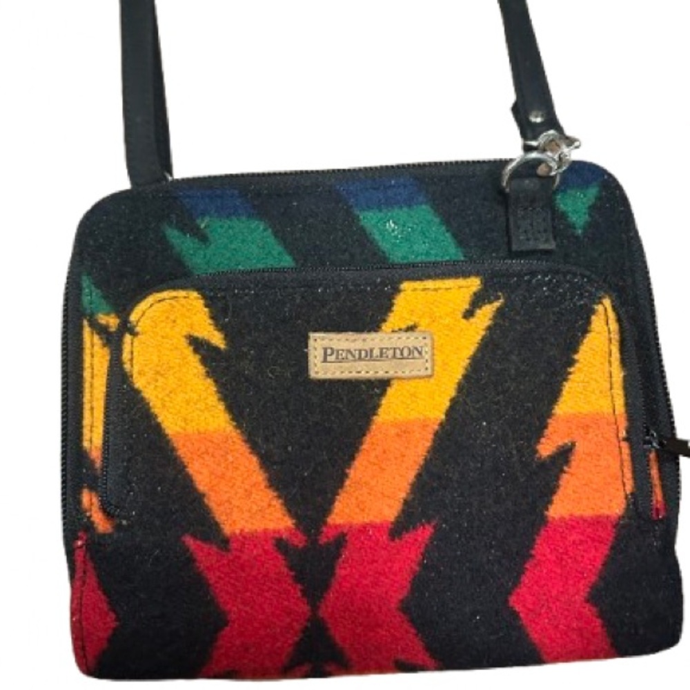 Pendleton Women’s Black and Multicolor Crossbody Bag with pockets - Picture 2 of 10